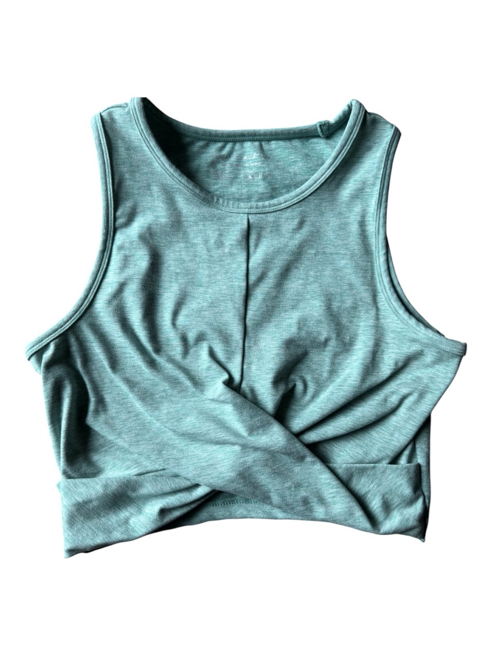 Yogalicious Heathered Teal Crop Tank